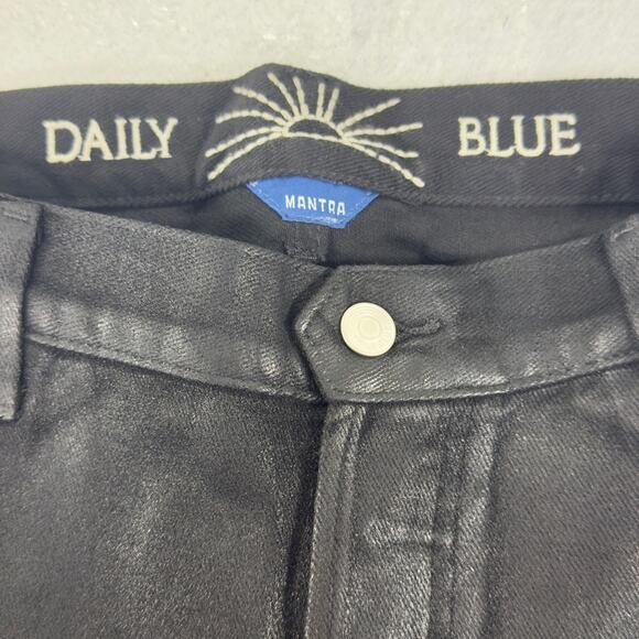 Daily Blue By AG Mantra Wide Barrel Leg Jeans Coated Octopus Button Fly 30 NEW - Picture 6 of 16